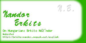 nandor brkits business card